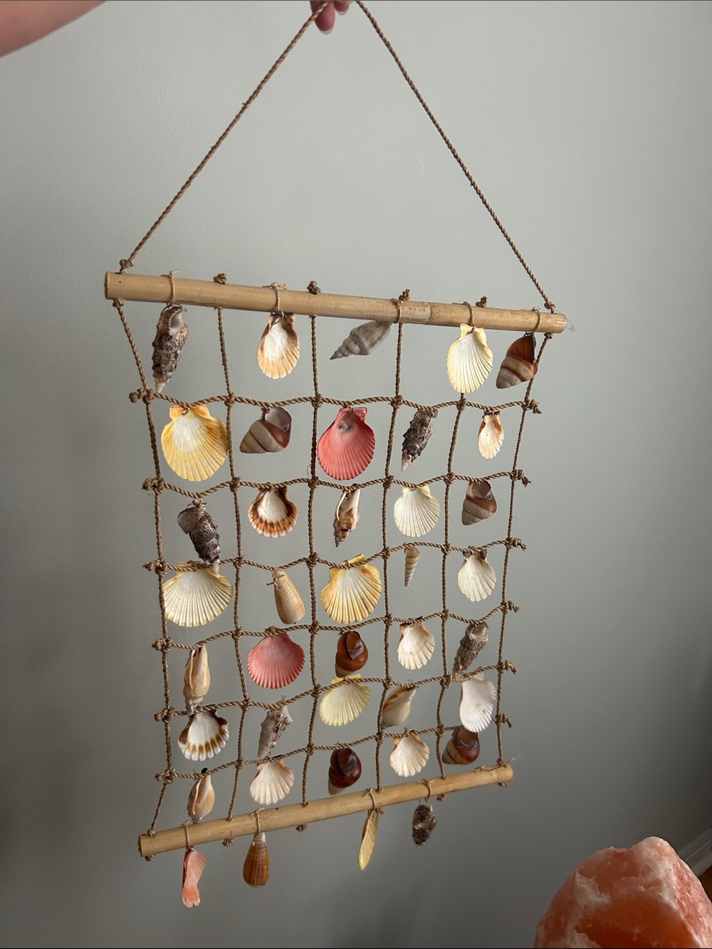 Handmade Seashell Wall Hanging - Natural, Pink & Cream Shells